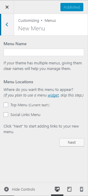 Customizing menu - add new menu name