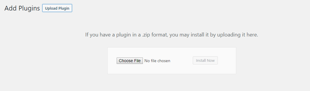Upload zip file of plugin