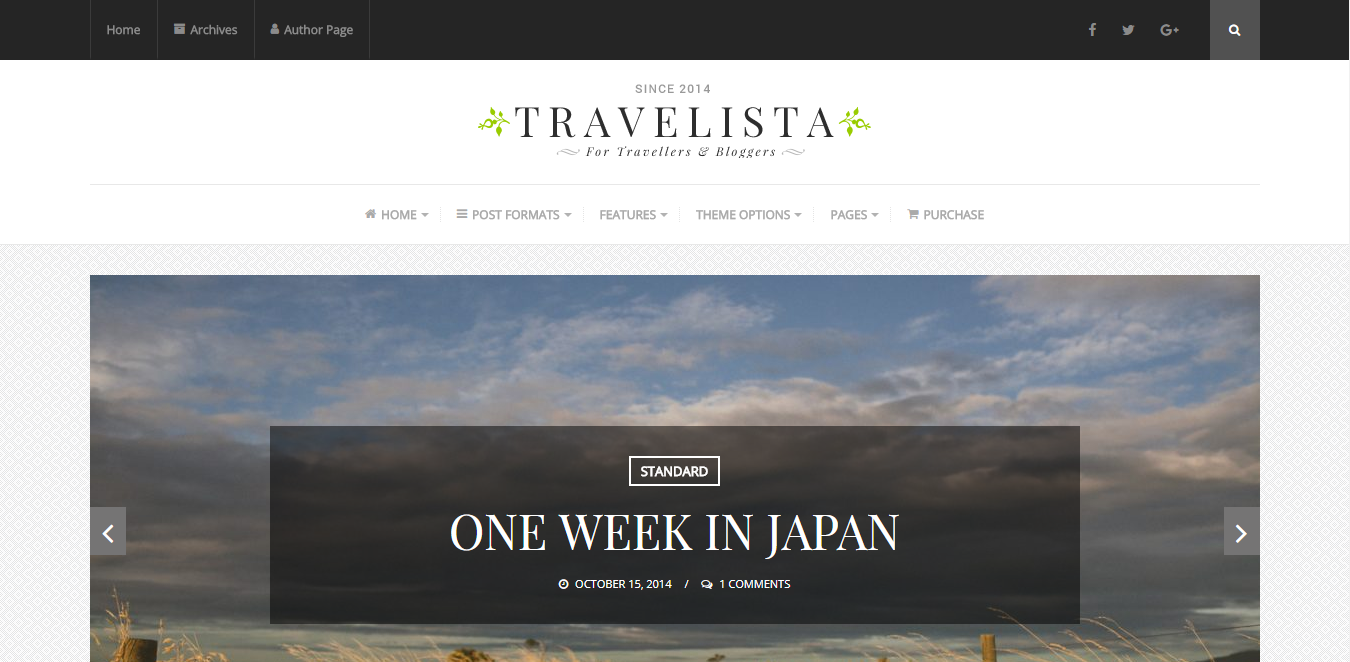 Travelista WordPress theme