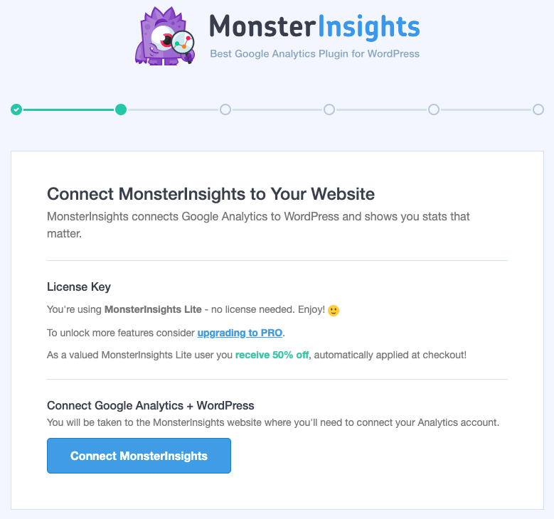 Connecting Monster insights to WordPress
