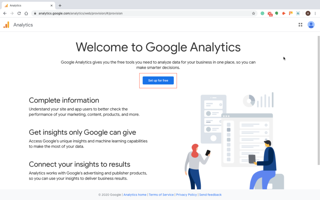 Google analytics set up