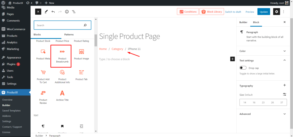 Single product page customization