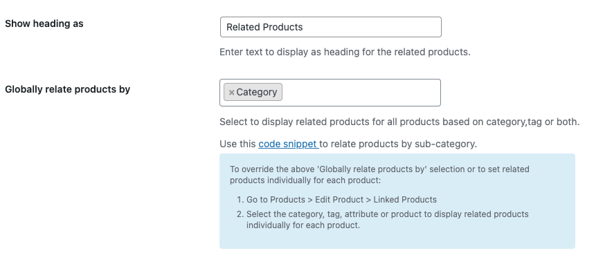 Setting Global related products in WooCommerce 