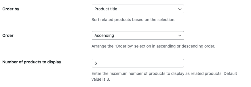Setting the sort order for global related products