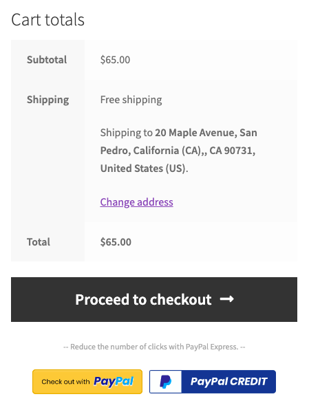 PayPal express checkout button for faster checkout.