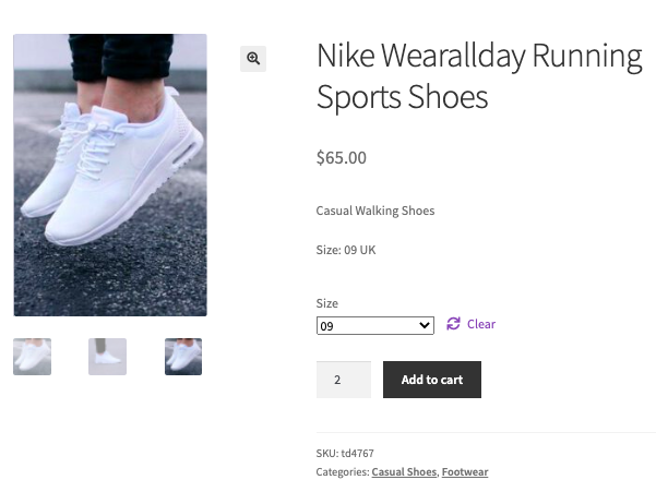 Nike Wearallday Running Sports Shoes product page. 
