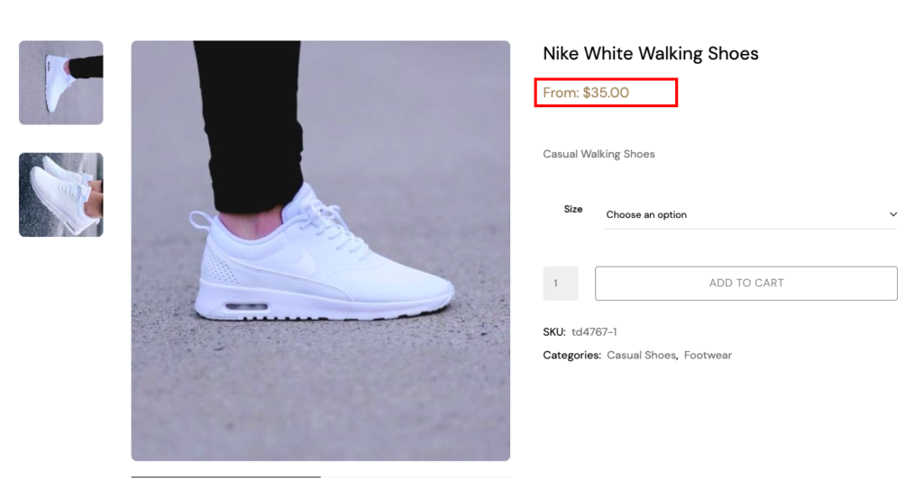 Price range removed for Nike White Walking Shoes