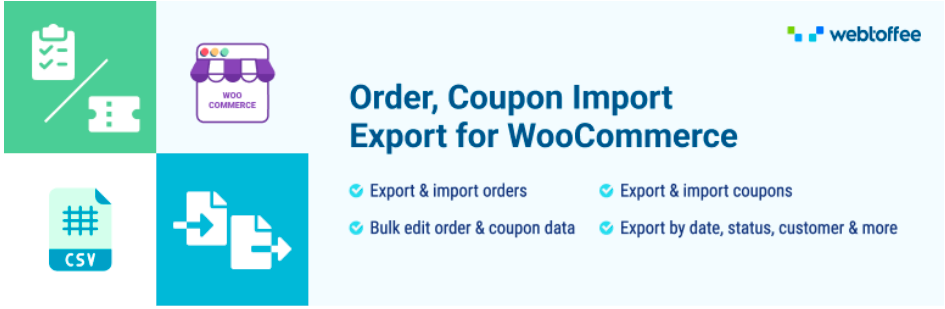 Order,Coupon Import Export for WooCommerce plugin