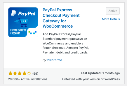 PayPal Express Checkout Plugin in WordPress Plugin directory