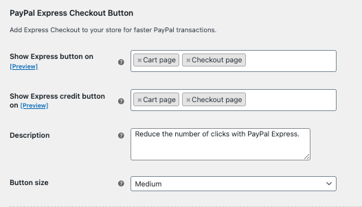 PayPal Express checkout button