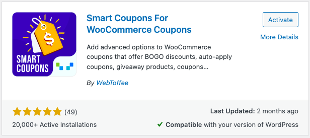 Smart Coupons plugin for WooCommerce Advanced Coupons