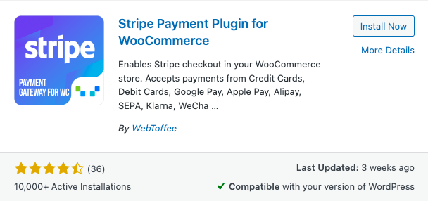 Stripe Payment plugin for WooCommerce