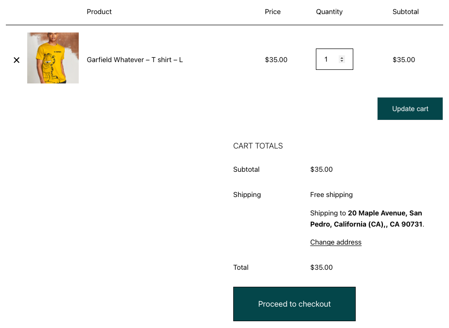 WooCommerce cart page without checkout field