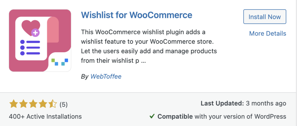 Wishlists for WooCommerce plugin