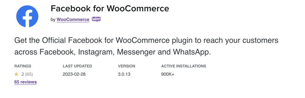 Facebook for WooCommerce plugin by WooCommerce