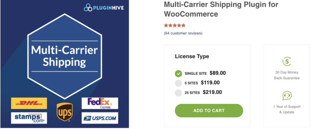 Multi Carrier Shipping Plugin for WooCommerce 

